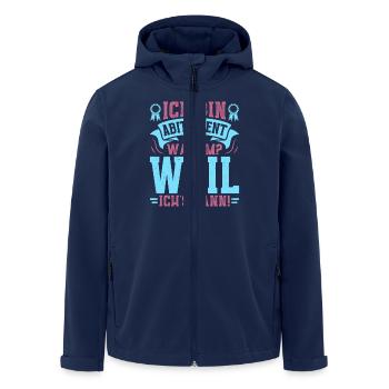 Abitur BIN ABITURIENT WEIL ICH'S KANN Abi Lustiges - Recycelte Männer Softshell-Jacke von Stanley/Stella - Navy - Vorne - AI Model Male 185 light (185cm)