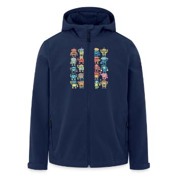 Bunte Roboter Für Kinder - Lustige Illustrationen - Recycelte Männer Softshell-Jacke von Stanley/Stella - Navy - Vorne - AI Model Male 185 light (185cm)