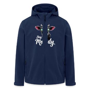 Stay Moo-dy Funny Cow Animal Lover Farm - Men’s Recycled Softshell Jacket by Stanley/Stella - navy - Front - AI Model Male 185 light (185cm)