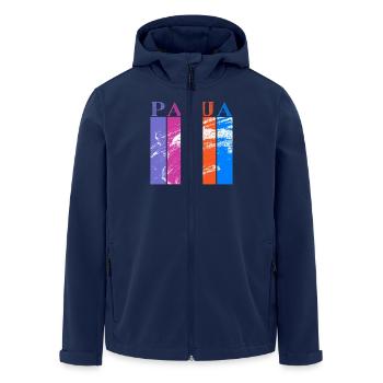 Papua Indonesia - Men’s Recycled Softshell Jacket by Stanley/Stella - navy - Front - AI Model Male 185 light (185cm)