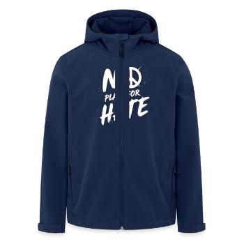 No Place for Hate Message of Peace Against Hate - Men’s Recycled Softshell Jacket by Stanley/Stella - navy - Front - AI Model Male 185 light (185cm)