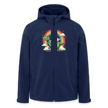 Labrador Hund Dinosaurier Regenbogen Labrador - Recycelte Männer Softshell-Jacke von Stanley/Stella - Navy - Vorne - AI Model Male 185 light (185cm)