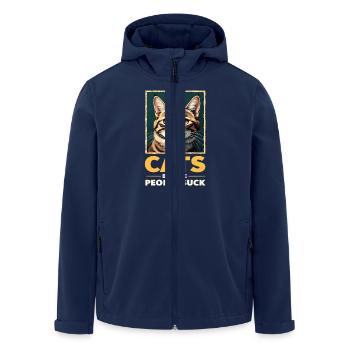 Funny Cat Cat Cat Cat Cat Lover - Men’s Recycled Softshell Jacket by Stanley/Stella - navy - Front - AI Model Male 185 light (185cm)