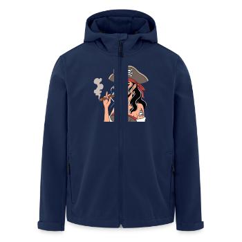 Pirate costumes for women in Buccaneer style with - Men’s Recycled Softshell Jacket by Stanley/Stella - navy - Front - AI Model Male 185 light (185cm)
