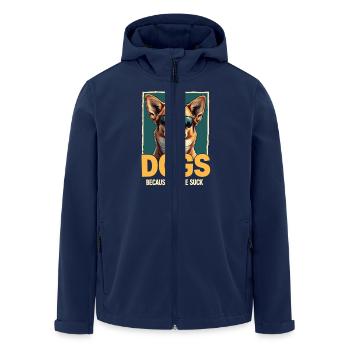 Funny Dog Owner Dog Lover Dog - Men’s Recycled Softshell Jacket by Stanley/Stella - navy - Front - AI Model Male 185 light (185cm)
