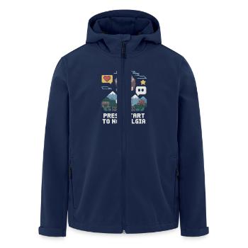 Drücke Start Für Nostalgie Pixel Gamer Welt - Recycelte Männer Softshell-Jacke von Stanley/Stella - Navy - Vorne - AI Model Male 185 light (185cm)