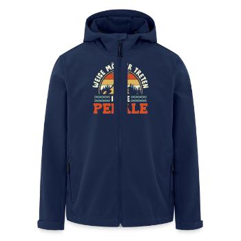 Radfahrer WEISE MÄNNER TRETEN IN DIE PEDALE Lustig - Recycelte Männer Softshell-Jacke von Stanley/Stella - Navy - Vorne - AI Model Male 185 light (185cm)
