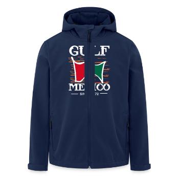 Gulf Of Mexico With Flag - Men’s Recycled Softshell Jacket by Stanley/Stella - navy - Front - AI Model Male 185 light (185cm)