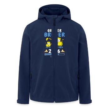 Großer Bruder 2026 Bagger Geschwister - Recycelte Männer Softshell-Jacke von Stanley/Stella - Navy - Vorne - AI Model Male 185 light (185cm)