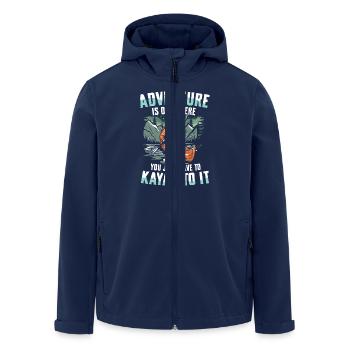Abenteuer Erwartet Dich: Kajak Erleben in der - Recycelte Männer Softshell-Jacke von Stanley/Stella - Navy - Vorne - AI Model Male 185 light (185cm)