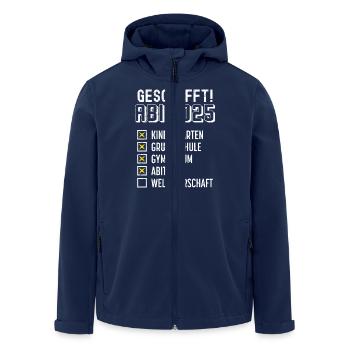 ABI 2025 GESCHAFFT WELTHERRSCHAFT Lustiges - Recycelte Männer Softshell-Jacke von Stanley/Stella - Navy - Vorne - AI Model Male 185 light (185cm)