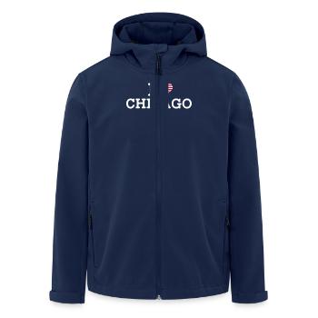 I love Chicago Cool Heart Flagge USA Empire Building - Recycelte Männer Softshell-Jacke von Stanley/Stella - Navy - Vorne - AI Model Male 185 light (185cm)