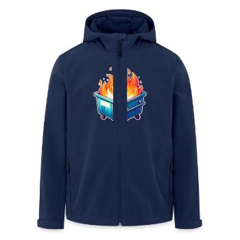 Burning garbage can - Men’s Recycled Softshell Jacket by Stanley/Stella - navy - Front - AI Model Male 185 light (185cm)
