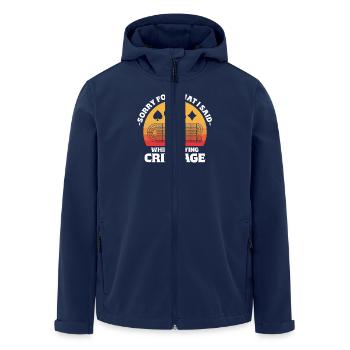 Désolé pour ce que j’ai dit en jouant au cribbage - Veste softshell homme en polyester recyclé Stanley/Stella - marine - Devant - AI Model Male 185 light (185cm)
