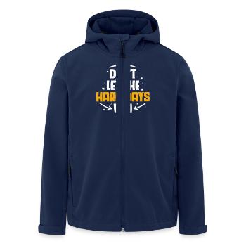 Don't Let The Hard Days Win Inspirierende - Recycelte Männer Softshell-Jacke von Stanley/Stella - Navy - Vorne - AI Model Male 185 light (185cm)