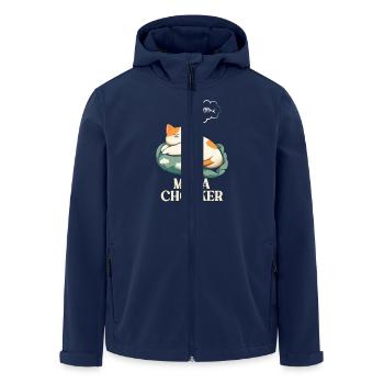 Mega Chonker Cat Thought Bubble Fish - Men’s Recycled Softshell Jacket by Stanley/Stella - navy - Front - AI Model Male 185 light (185cm)