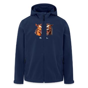 drôle de chevaux hennissement dessin animé illustration pour - Veste softshell homme en polyester recyclé Stanley/Stella - marine - Devant - AI Model Male 185 light (185cm)