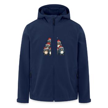 Eule Weihnachten Christbaum - Recycelte Männer Softshell-Jacke von Stanley/Stella - Navy - Vorne - AI Model Male 185 light (185cm)