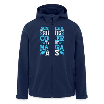 Abi SO SIEHT EIN RICHTIG COOLER TYP MIT MATURA AUS - Recycelte Männer Softshell-Jacke von Stanley/Stella - Navy - Vorne - AI Model Male 185 light (185cm)