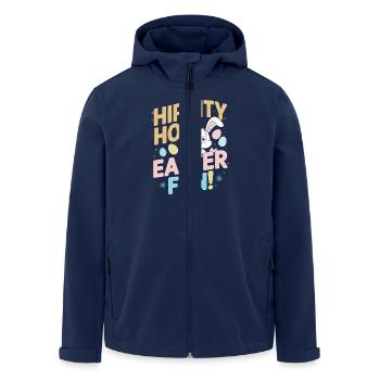 Hippity Hop Fun de Pâques avec lapin et œufs pour - Veste softshell homme en polyester recyclé Stanley/Stella - marine - Devant - AI Model Male 185 light (185cm)