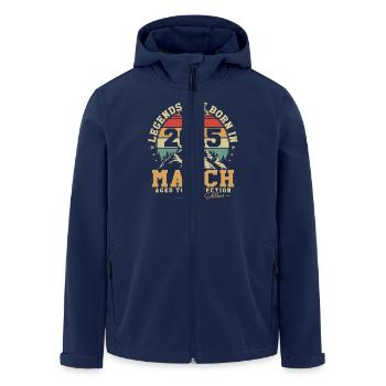 März 2015 Vintage Geburtstag 2015 Geschenk - Recycelte Männer Softshell-Jacke von Stanley/Stella - Navy - Vorne - AI Model Male 185 light (185cm)