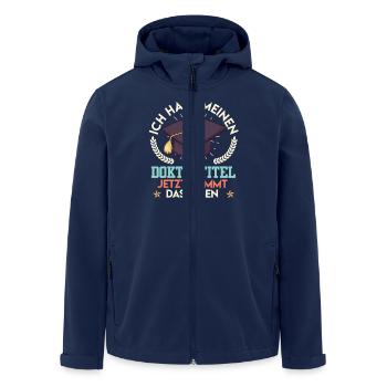 Doktortitel HABE MEINEN DOKTORTITEL Lustiges - Recycelte Männer Softshell-Jacke von Stanley/Stella - Navy - Vorne - AI Model Male 185 light (185cm)