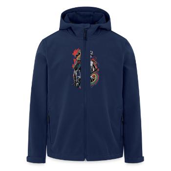 Samurai with dragons in the background - Japanese - Men’s Recycled Softshell Jacket by Stanley/Stella - navy - Front - AI Model Male 185 light (185cm)