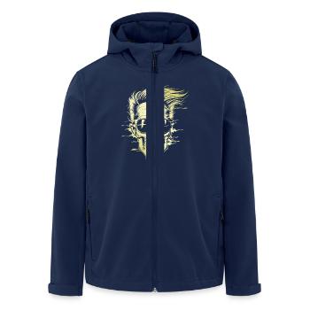 Punker Skull Party - Recycelte Männer Softshell-Jacke von Stanley/Stella - Navy - Vorne - AI Model Male 185 light (185cm)