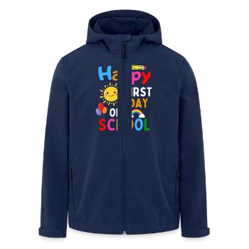 First day of school enrolment Start of school - Men’s Recycled Softshell Jacket by Stanley/Stella - navy - Front - AI Model Male 185 light (185cm)