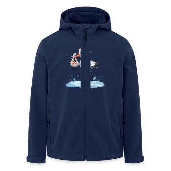 Christmas Stork With Baby Birth Christmas Joy - Men’s Recycled Softshell Jacket by Stanley/Stella - navy - Front - AI Model Male 185 light (185cm)