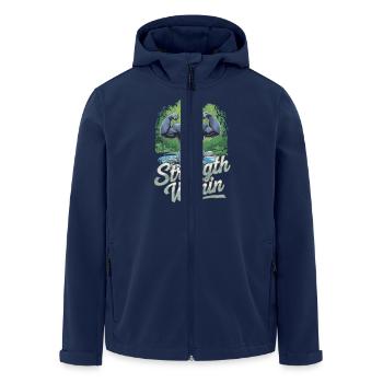 Power Within You: Discover the Strength of the Gorilla In - Men’s Recycled Softshell Jacket by Stanley/Stella - navy - Front - AI Model Male 185 light (185cm)
