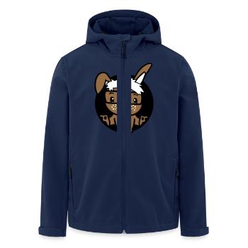 Bunny Nerd Geek Horn-Rimmed Glasses Hole Freak Intelligent - Men’s Recycled Softshell Jacket by Stanley/Stella - navy - Front - AI Model Male 185 light (185cm)