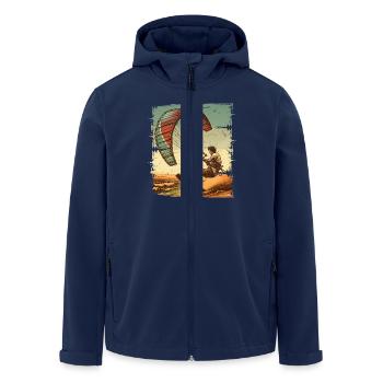 Kitesurfer Kiteboard Kitesurfing Kitesurf - Men’s Recycled Softshell Jacket by Stanley/Stella - navy - Front - AI Model Male 185 light (185cm)