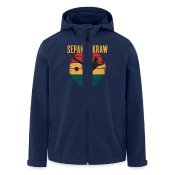 Sepak Takraw Player Foot Volleyball Footvolley - Men’s Recycled Softshell Jacket by Stanley/Stella - navy - Front - AI Model Male 185 light (185cm)