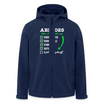 ABI 2025 MEIN PLAN GEHT AUF WELTHERRSCHAFT Lustig - Recycelte Männer Softshell-Jacke von Stanley/Stella - Navy - Vorne - AI Model Male 185 light (185cm)