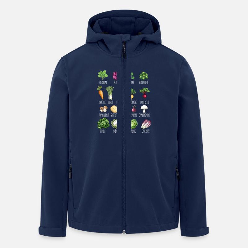 März Saisonales Gemüse und Obst Collage - Recycelte Männer Softshell-Jacke von Stanley/Stella - Navy
