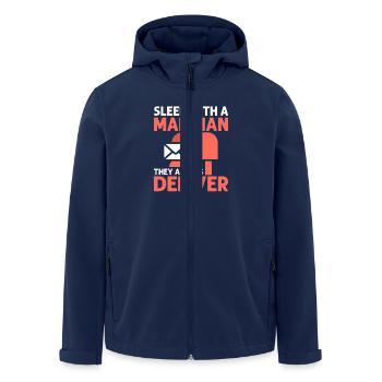 Sleep With A Mailman Mail Carrier Postal Worker - Recycelte Männer Softshell-Jacke von Stanley/Stella - Navy - Vorne - AI Model Male 185 light (185cm)
