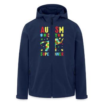 Autism is my superpower - Men’s Recycled Softshell Jacket by Stanley/Stella - navy - Front - AI Model Male 185 light (185cm)