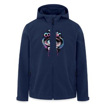 L’œil cosmique Street Art Magie Visuelle - Veste softshell homme en polyester recyclé Stanley/Stella - marine - Devant - AI Model Male 185 light (185cm)