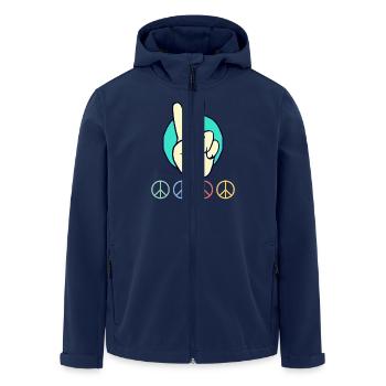 Peace Schwuchtelscheiße Zeichenfläche 1 Kopie 3 - Recycelte Männer Softshell-Jacke von Stanley/Stella - Navy - Vorne - AI Model Male 185 light (185cm)