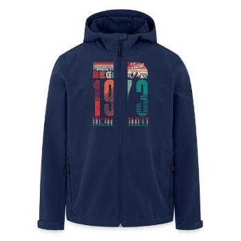 Geburtstag 1973 Jahrgang Juni Retro Geschenk - Recycelte Männer Softshell-Jacke von Stanley/Stella - Navy - Vorne - AI Model Male 185 light (185cm)