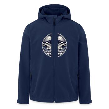 Lighthouse - Men’s Recycled Softshell Jacket by Stanley/Stella - navy - Front - AI Model Male 185 light (185cm)