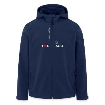 I Love Chicago Cool Statue Of Liberty Lover Wortspiel - Recycelte Männer Softshell-Jacke von Stanley/Stella - Navy - Vorne - AI Model Male 185 light (185cm)