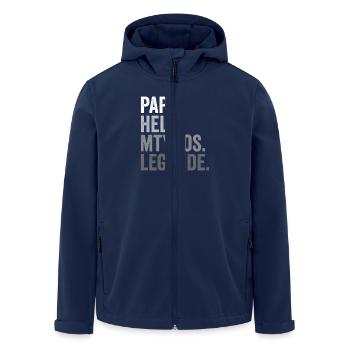 Papa Held Mythos Legende Vater Vatertag - Recycelte Männer Softshell-Jacke von Stanley/Stella - Navy - Vorne - AI Model Male 185 light (185cm)