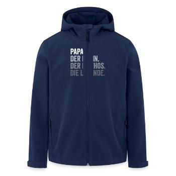 Papa Mann Mythos Legende Vater Vatertag - Recycelte Männer Softshell-Jacke von Stanley/Stella - Navy - Vorne - AI Model Male 185 light (185cm)