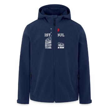 I Love Istanbul Cool Heart Flag Europe Turkey Pun - Men’s Recycled Softshell Jacket by Stanley/Stella - navy - Front - AI Model Male 185 light (185cm)