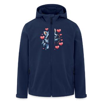Amor Waschbär Mit Pfeil Und Herz - Recycelte Männer Softshell-Jacke von Stanley/Stella - Navy - Vorne - AI Model Male 185 light (185cm)