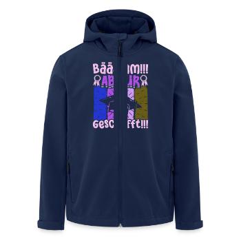 ABITUR GESCHAFFT!! Abi Geschafft Lustiges - Recycelte Männer Softshell-Jacke von Stanley/Stella - Navy - Vorne - AI Model Male 185 light (185cm)