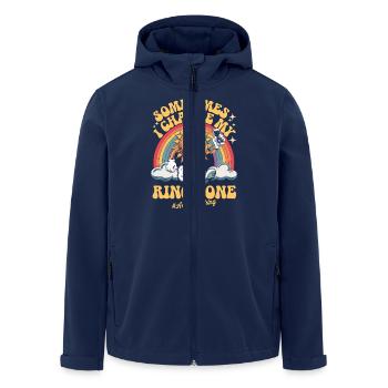 Sometimes I Change My Ringtone, Anal Bleaching - Men’s Recycled Softshell Jacket by Stanley/Stella - navy - Front - AI Model Male 185 light (185cm)