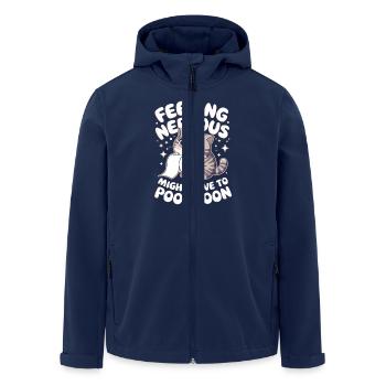 Se sentir nerveux Kawaii Cat IBS Warrior Caca Humour - Veste softshell homme en polyester recyclé Stanley/Stella - marine - Devant - AI Model Male 185 light (185cm)